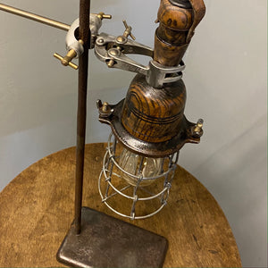Caged desk lamp