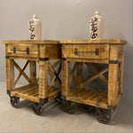 Load image into Gallery viewer, Industrial Style Trolley Bedside Table
