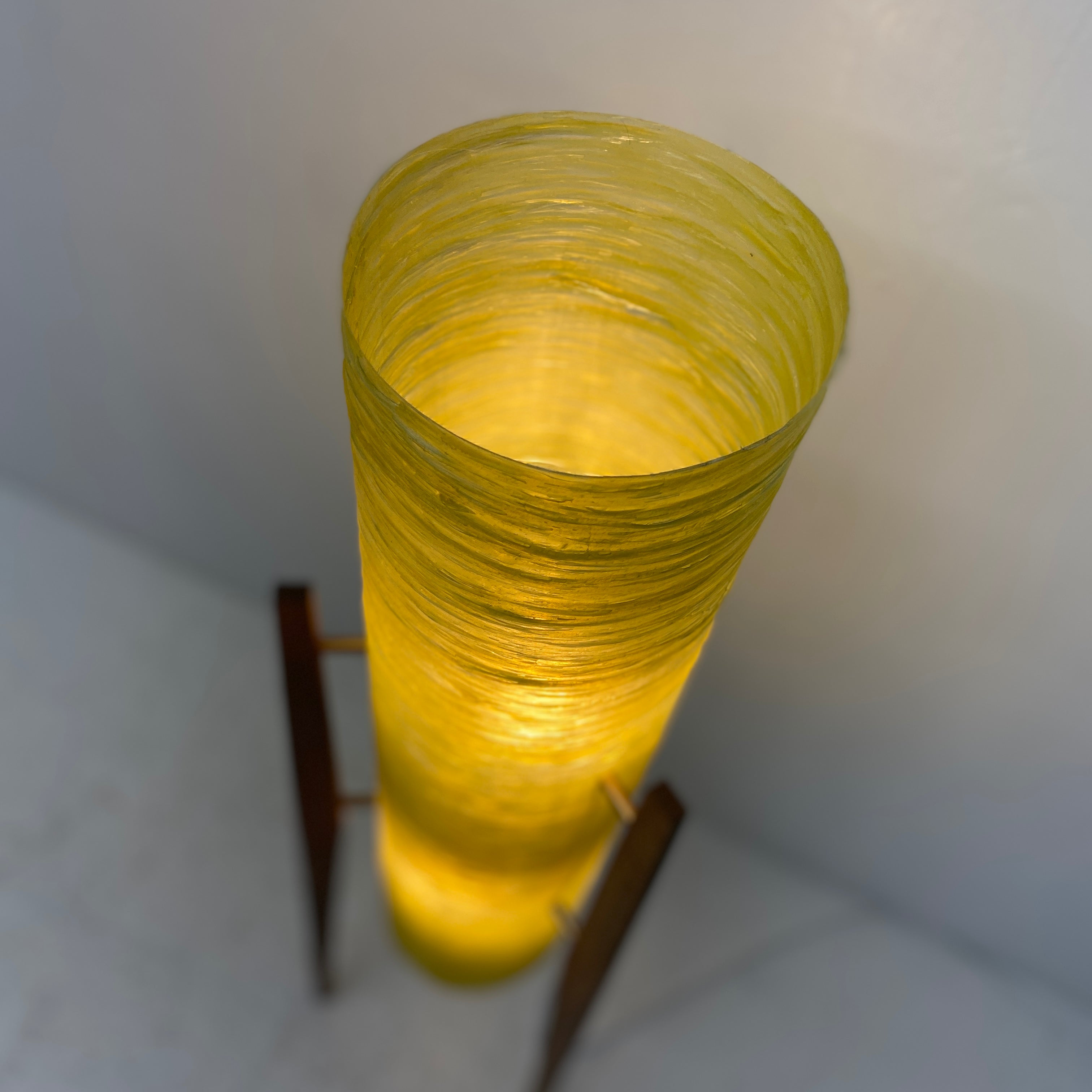 Fibreglass Yellow Rocket Lamps Midcentury Yellow