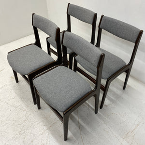 Grey Wool Erik Buch Dining Chairs Danish