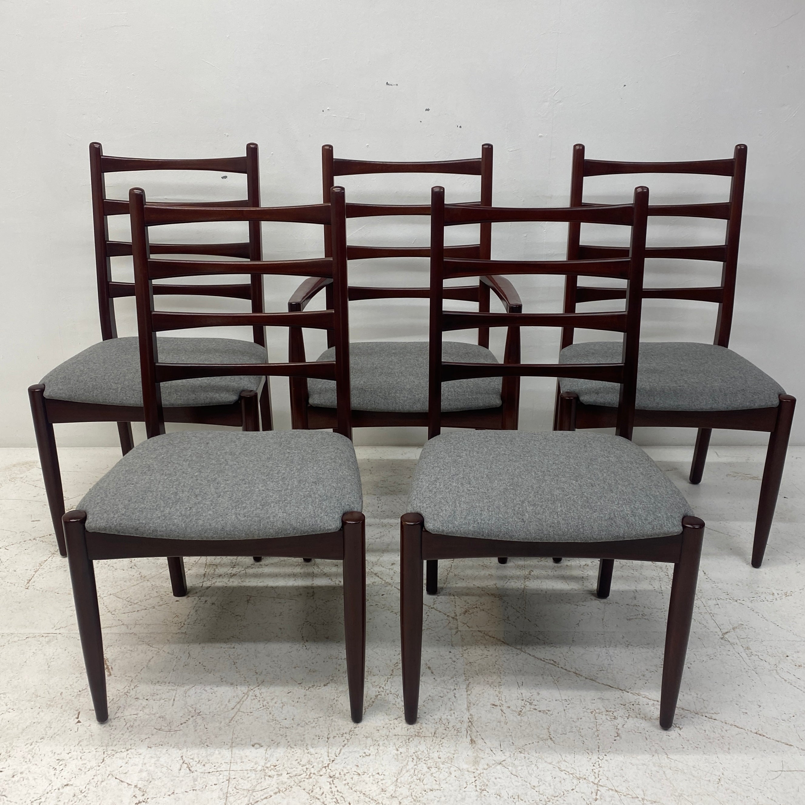 Set Of Four And Carver Grey Dining Chairs Greaves & Thomas 