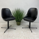 Load image into Gallery viewer, Black Vinyl Swivel Chairs
