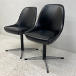 Load image into Gallery viewer, Pair Of Black Vinyl Swivel Chairs

