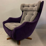 Load image into Gallery viewer, Purple Grey Swivel Chair
