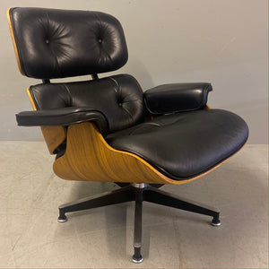 Black Leather Eames Lounge Chair