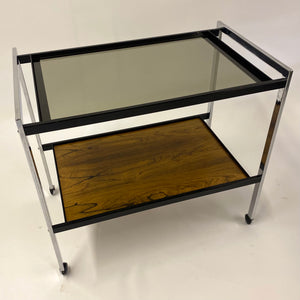 Midcentury Rosewood Bar Trolley