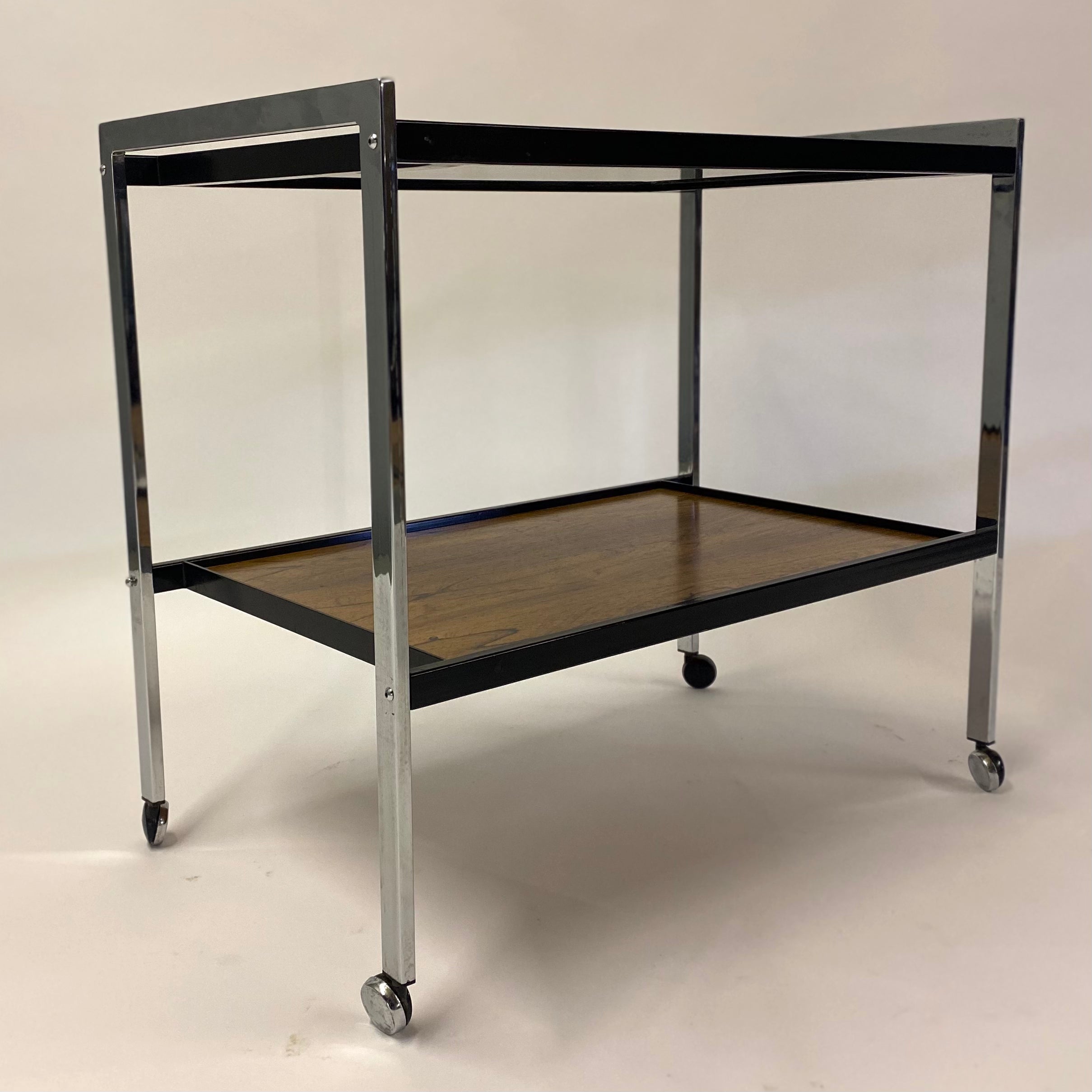 Midcentury Rosewood Bar Trolley