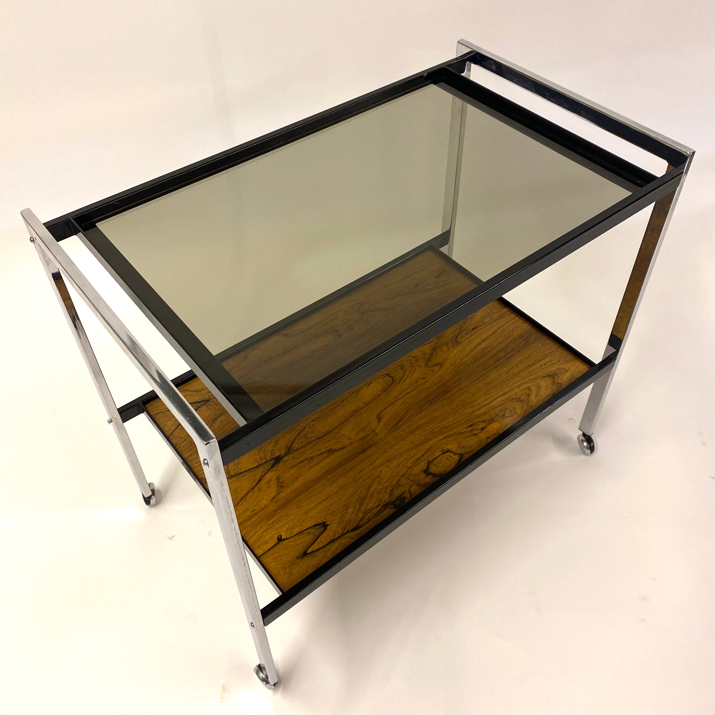 Midcentury Rosewood Bar Trolley