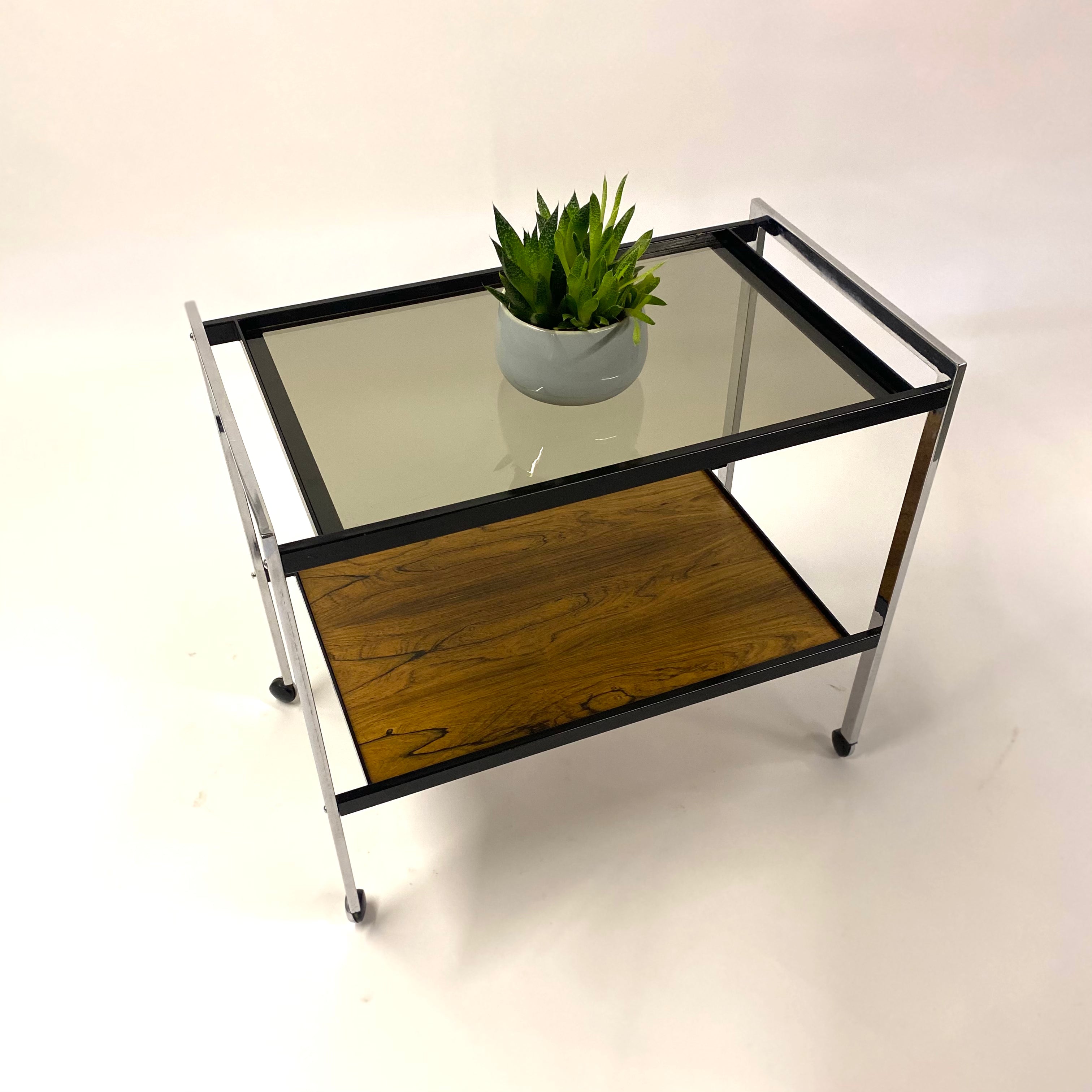 Midcentury Rosewood Bar Trolley